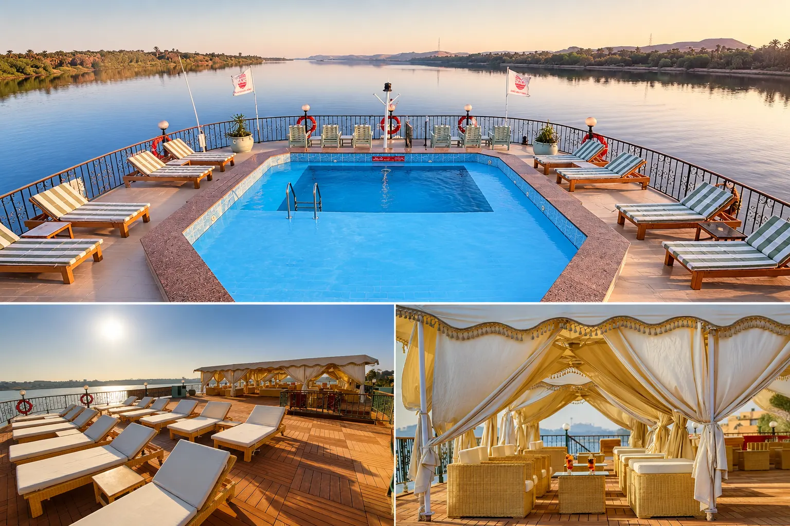 Nile cruise ship on the river